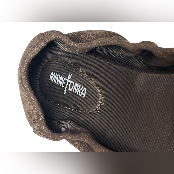 Minnetonka Brown Metallic Leather Ballet Flats 7.5 Comfort Slip-On - Picture 4 of 7
